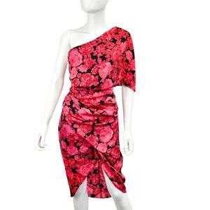 do + be Pink Floral Print One Shoulder Dress, NWT